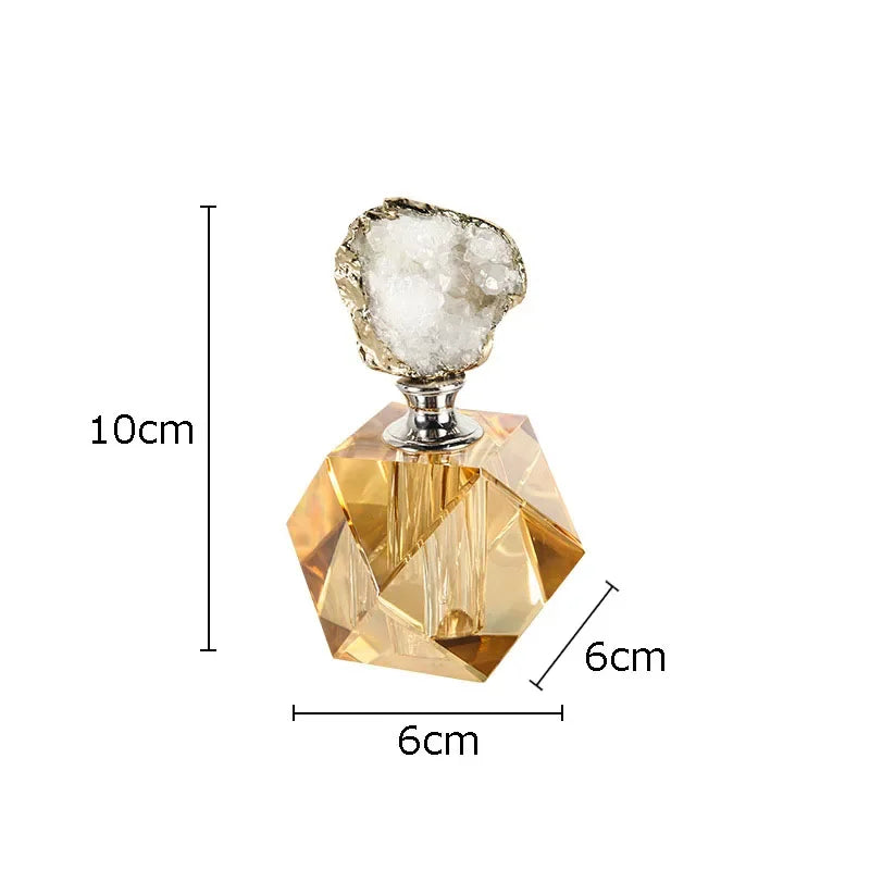 Afralia™ Gold-plated Agate Stone Perfume Bottle for Aromatherapy Essential Oils