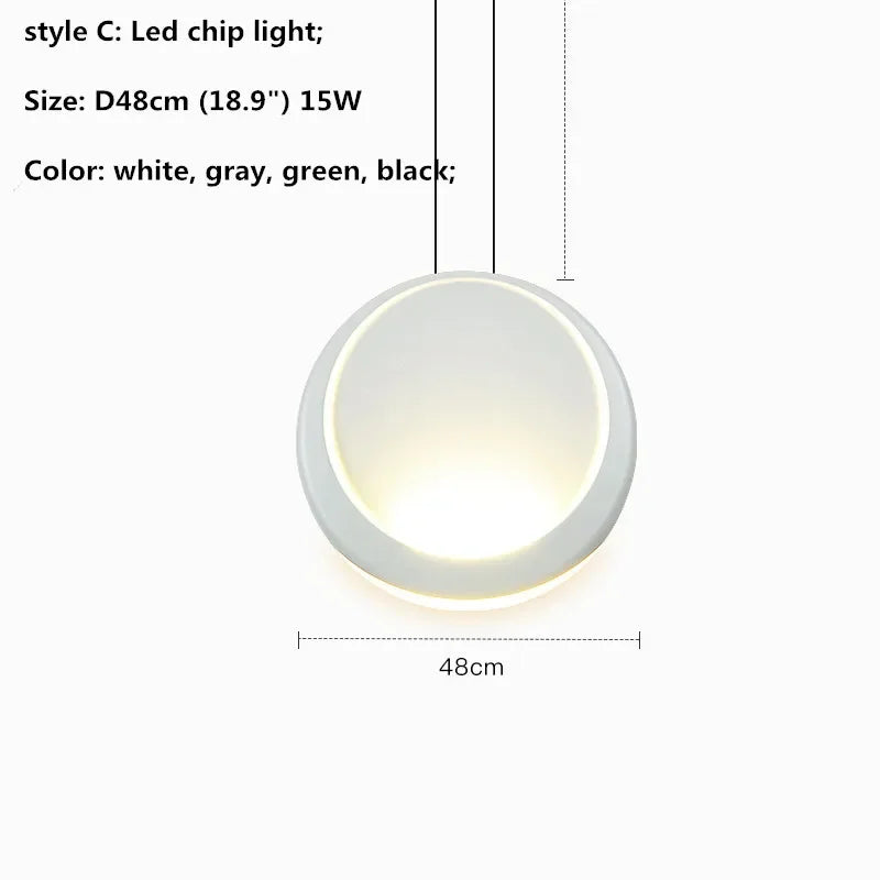 Afralia™ Nordic Bar Modern LED Pendant Light Resin Lustre Dining Room Hanging Lamp