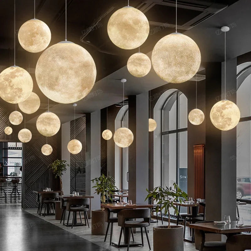 Afralia™ Nordic Moon Pendant Lights for Home Decor & Restaurant Chandelier