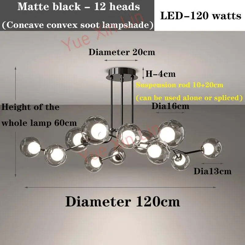 Afralia™ Luxury Glass Chandeliers: Italian & Nordic Style Living Room Lighting