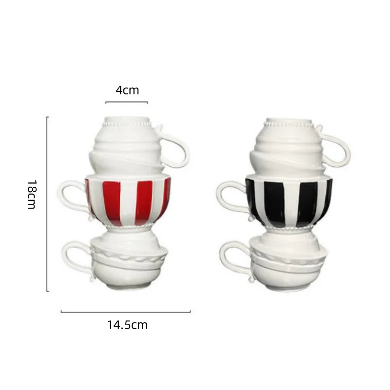 Afralia™ Cartoon Folding Cup Vase Ceramic Flowerpot with Handle - Home Decor & Handicrafts