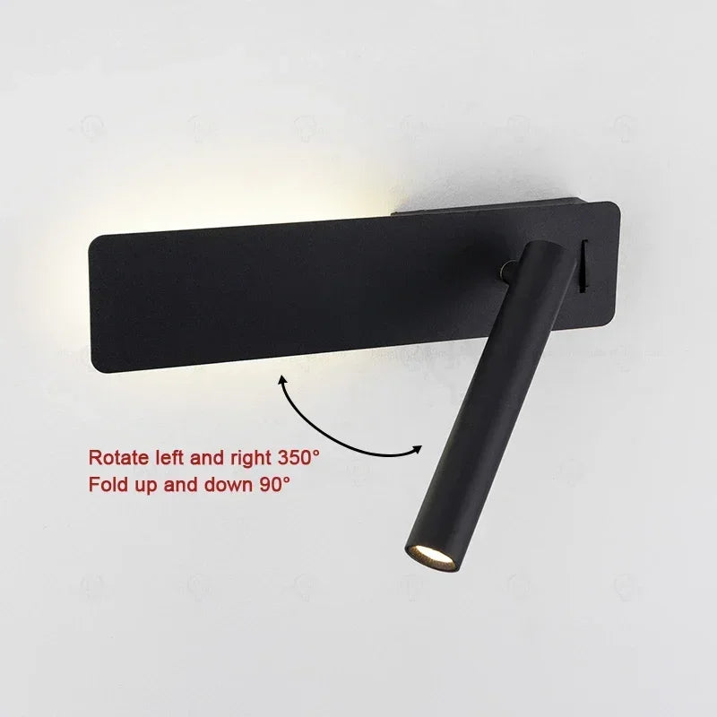 Afralia™ Nordic LED Wall Lamp with Adjustable Angle & Switch, Ideal for Bedroom Study