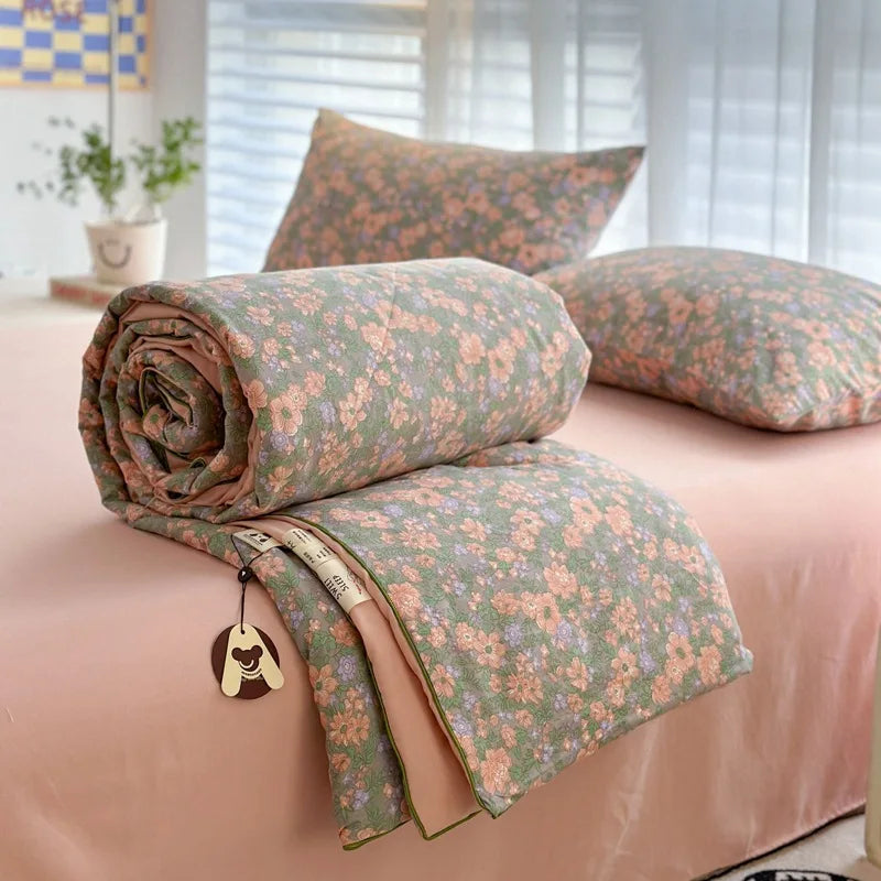 Afralia™ Cartoon Summer Blanket, Pure Cotton Soybean Fiber, Student Single Double Bed