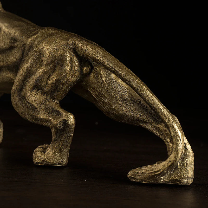 Afralia™ Golden Lion King Figurine: Modern Office & Home Decor Statue