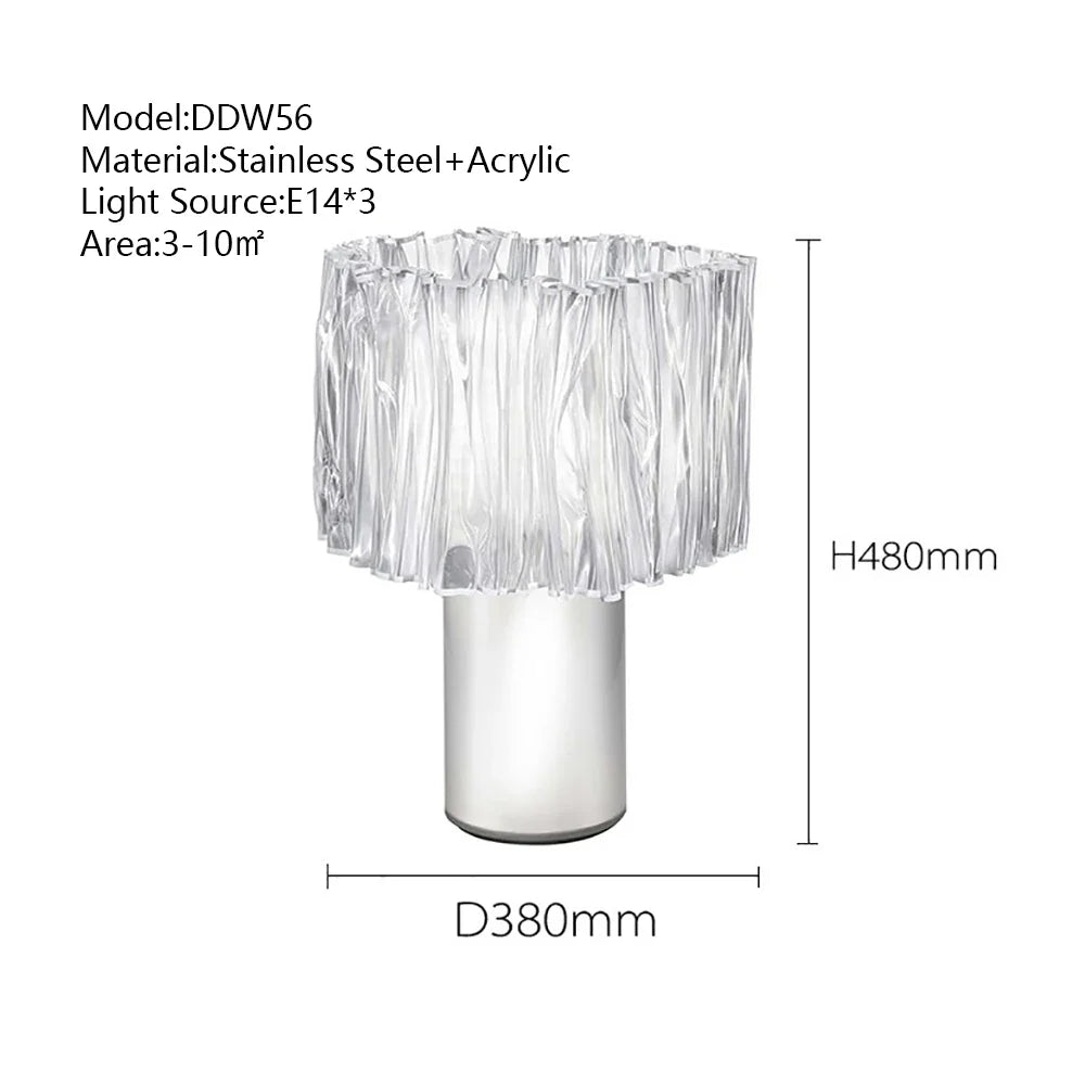 Afralia™ Wave LED Acrylic Table Lamp Modern Luxury Night Light Bedroom Decoration