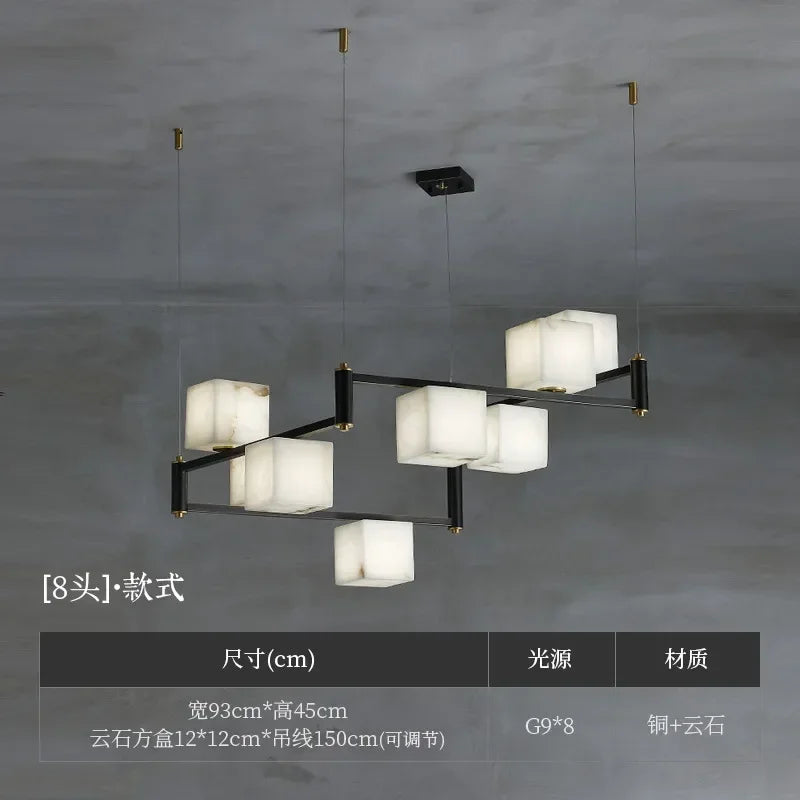 Afralia™ Marble Copper Chandelier for Bedroom Living Room Restaurant Atmospheric