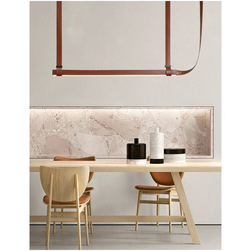 Afralia™ Minimalist Leather Pendant Lamp for Restaurants, Bars, and Tea Rooms