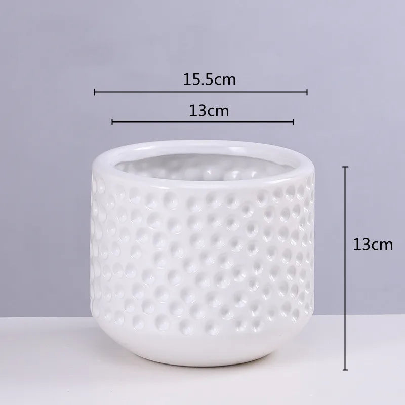 Afralia™ Gold Ceramic Flower Pot Succulent Vase Terrarium Plant Pots for Home Balcony Decor