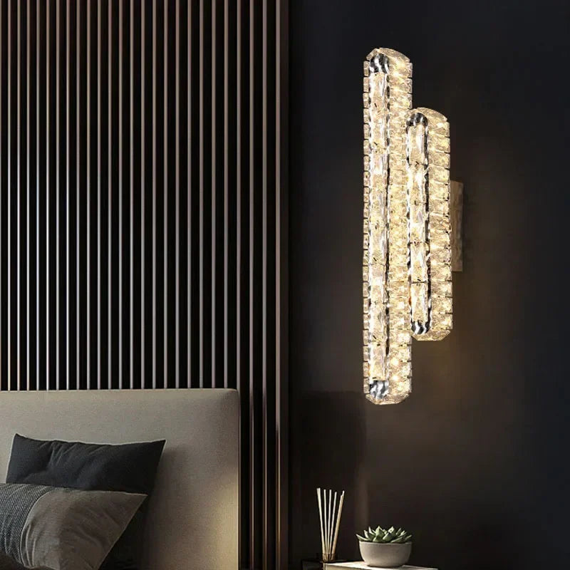 Afralia™ Modern Oval LED Crystal Wall Lamp for Luxurious Living Room and Bedroom Decor