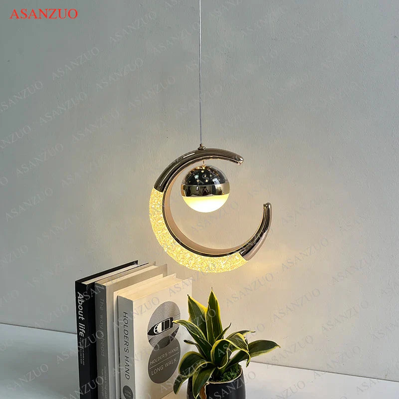 Afralia™ Moon Star Pendant Lamp for Bedroom and Kitchen Island Lighting