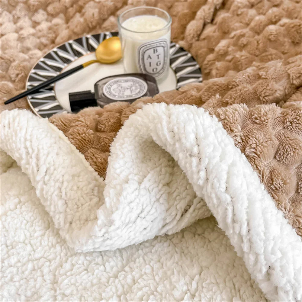 Afralia™ Sherpa Fleece Plush Blanket Throw - Cozy Solid Color BedSheet