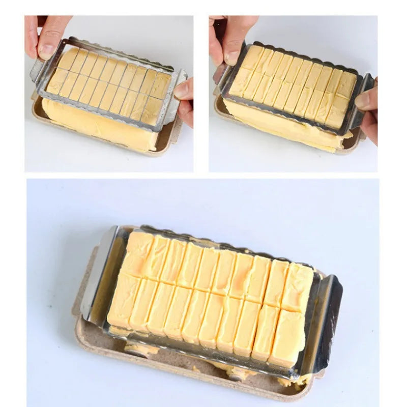 Afralia™ Butter Slicer Cutter Box with Lid - Food Grade Kitchen Accessory