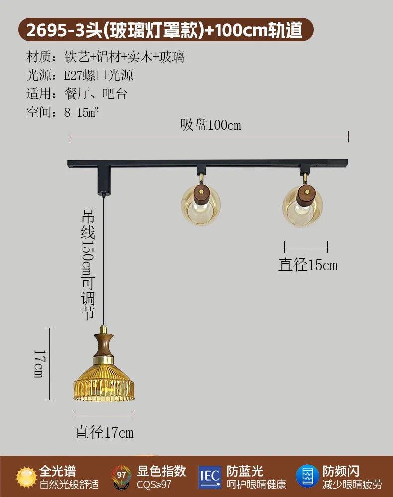 Afralia™ Medieval Style Restaurant Track Lights & Retro Coffee Shop Chandelier