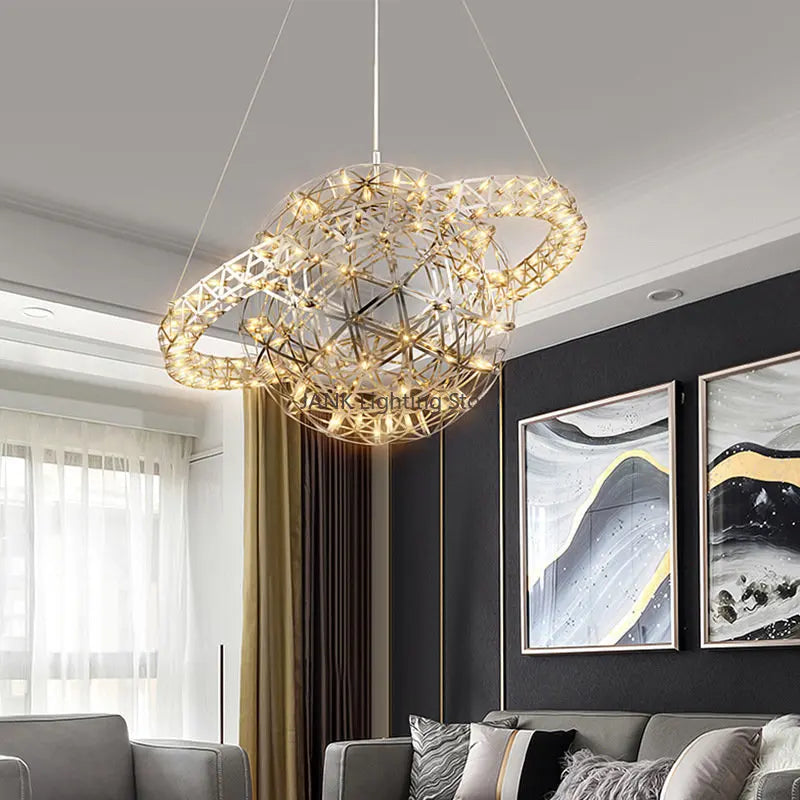 Afralia™ Raimond Satellite LED Chandelier Stainless Steel Ceiling Lamp