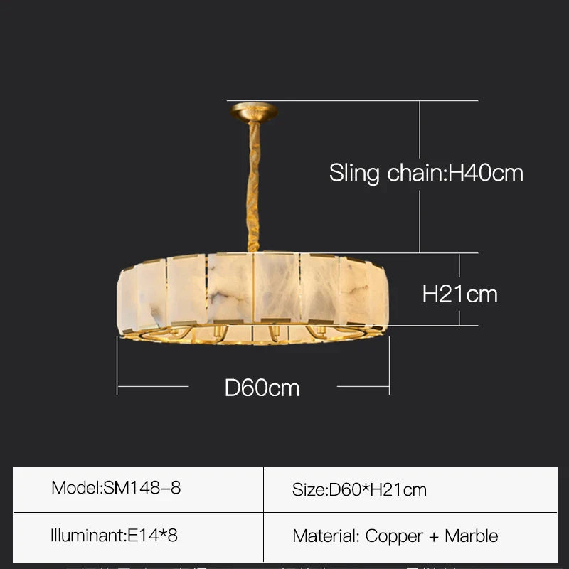 Afralia™ Marble Copper Chandelier: Elegant Modern Luxury Lighting for Living Room, Bedroom & Dining