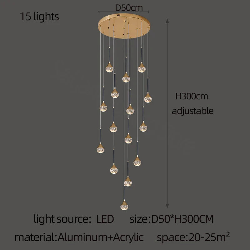 Afralia™ Spherical Loft Chandelier | Modern Nordic Living Room Lighting