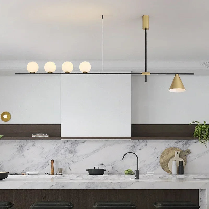 Afralia™ Glass Chandelier Pendant Light for Dining Room Kitchen Fixtures