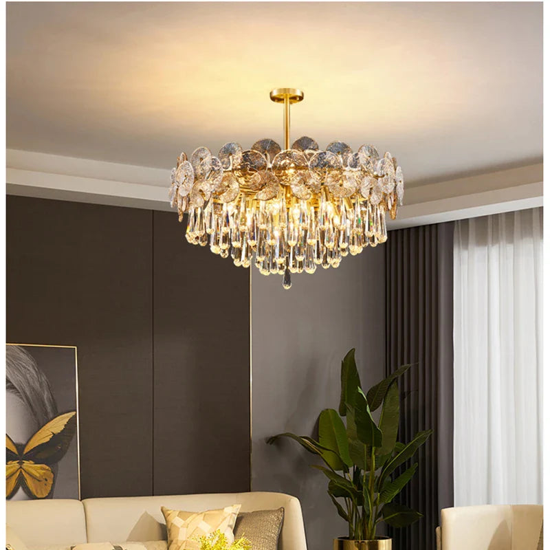 Afralia™ Modern Crystal LED Ceiling Chandelier for Home, Restaurant, Hotel