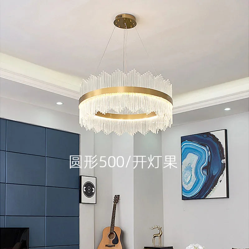 Afralia™ Crystal Chandelier: Modern Nordic LED Lighting for Living Room, Dining, and Bedroom