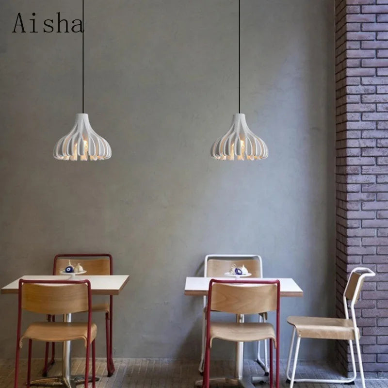 Afralia™ Nordic Coral Resin Pendant Light Chandelier E27 for Bedroom Living Room Decor