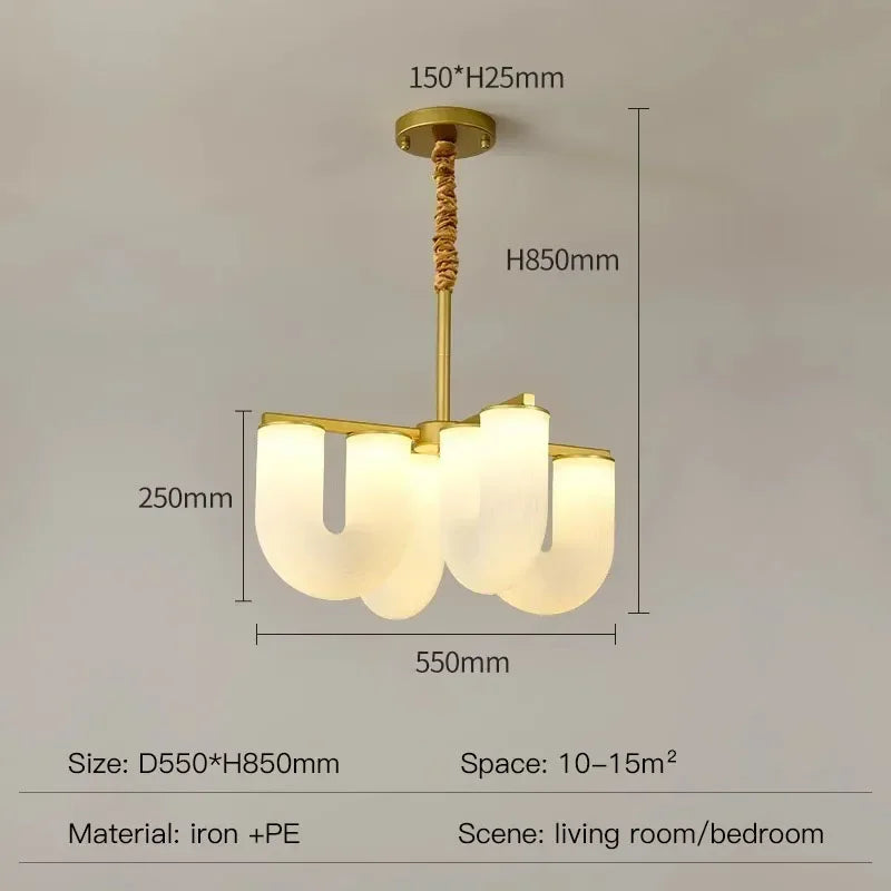 Afralia™ Nordic Minimalism U-shaped Pendant Lights with Rotational Molding for Home Decor