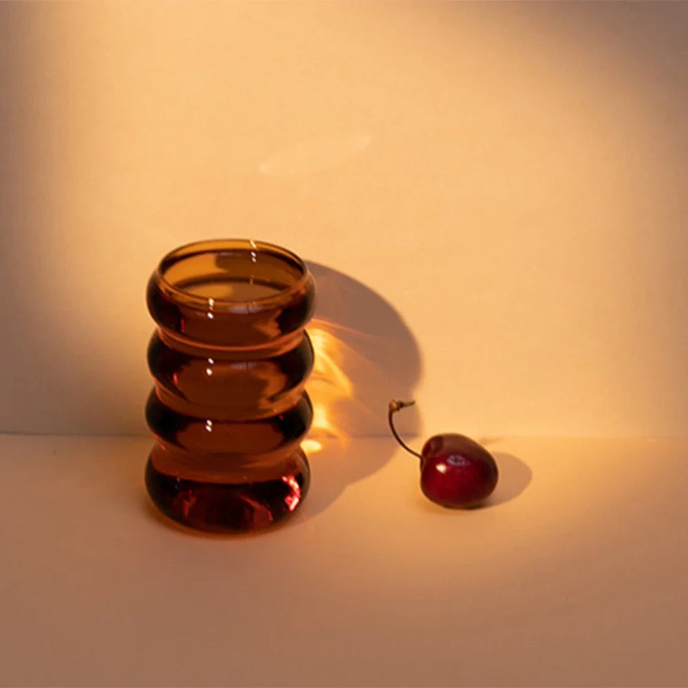 Afralia™ Ripple Glass Cup 300ml Drinkware for Tea Juice Coffee Milk Water