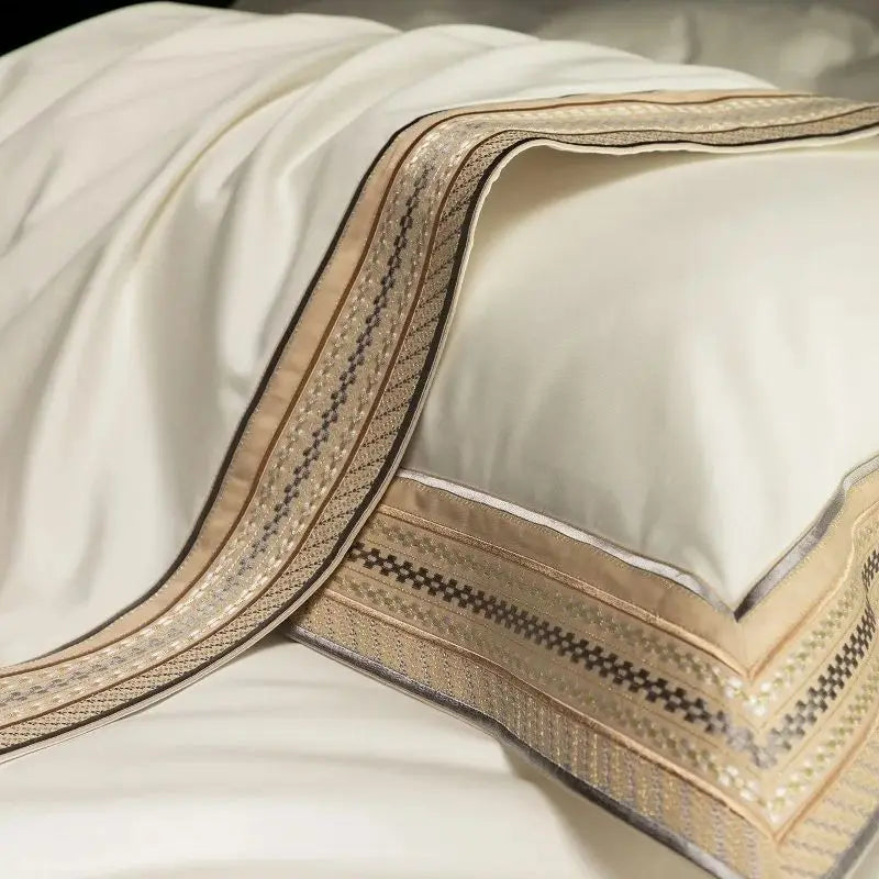 Afralia™ Luxury Egyptian Cotton Embroidered Bedding Set for Elegant Home Decor