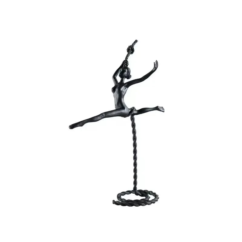 "Afralia™ Ballerina Dancer Sculpture - Abstract Metal Handicraft Figurine for Room Decor"