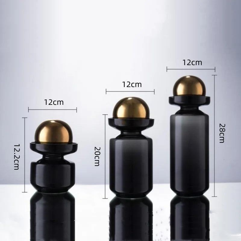 Afralia™ Spherical Glass Vase with Golden Ball for Stylish Flower Arrangements