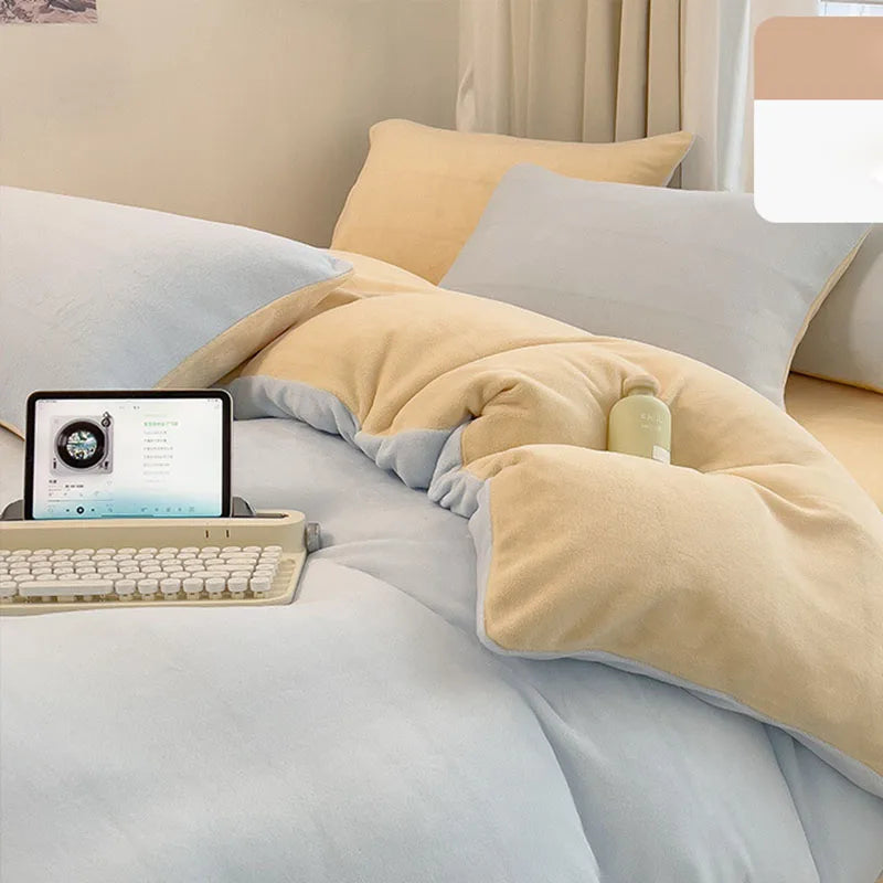 Afralia™ Milk Velvet Duvet Cover: Double-Sided Flannel, Warm & Skin-Friendly Comforter Cover