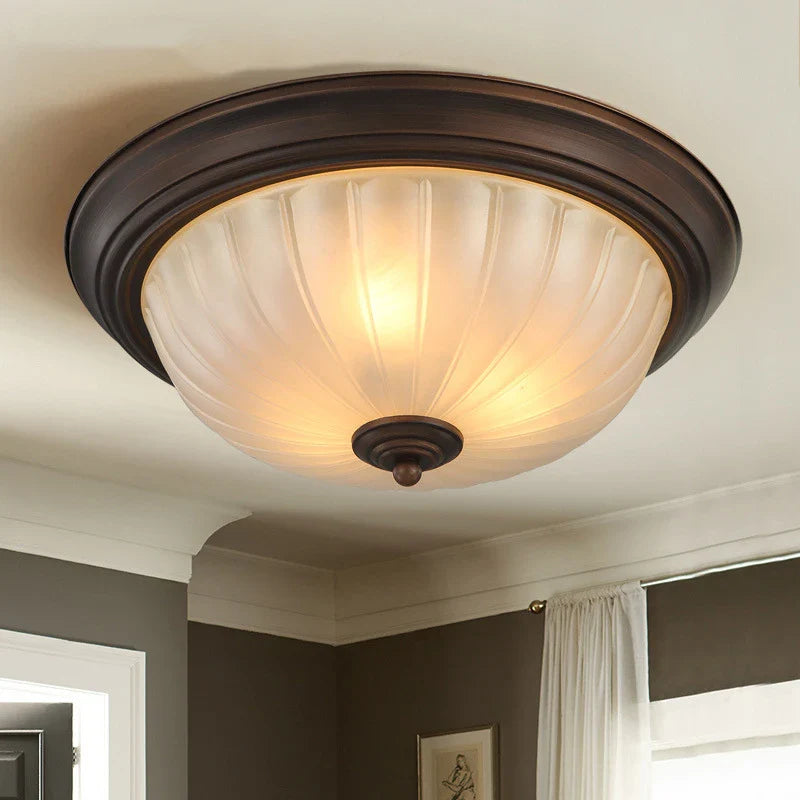 Afralia™ Black Bronze Ceiling Light with Frosted Glass Shade for Bedroom and Kitchen