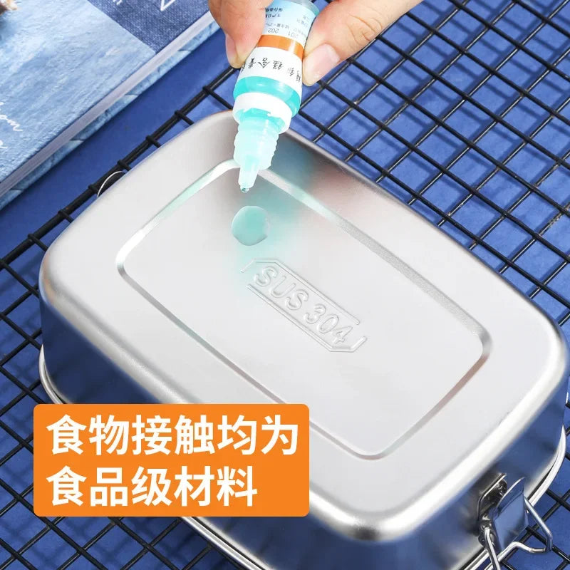 Afralia™ Stainless Steel Double Layer Lunch Box for Kids and Adults