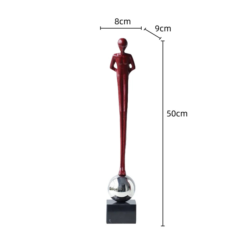 Afralia™ Abstract Thinker Metal Figurine Portrait Sculpture Home Decoration