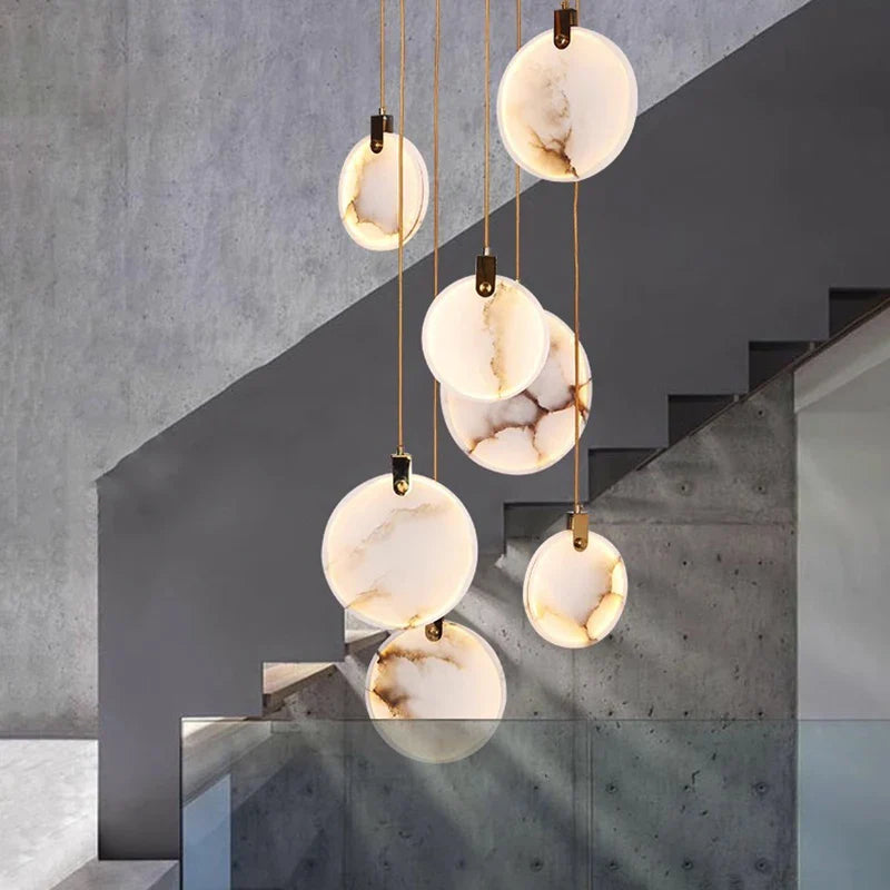 Afralia™ Staircase Chandeliers: Modern LED Pendant Lights for Living Room Décor