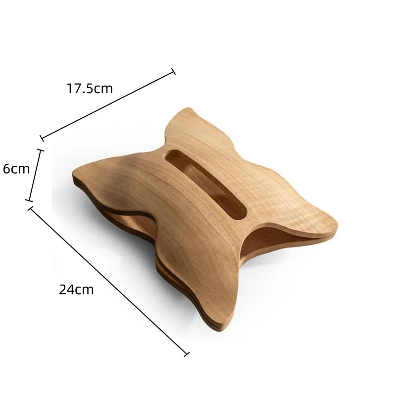 Afralia™ Wood Grain Butterfly Tissue Box Holder Desktop Storage Container Home Decor