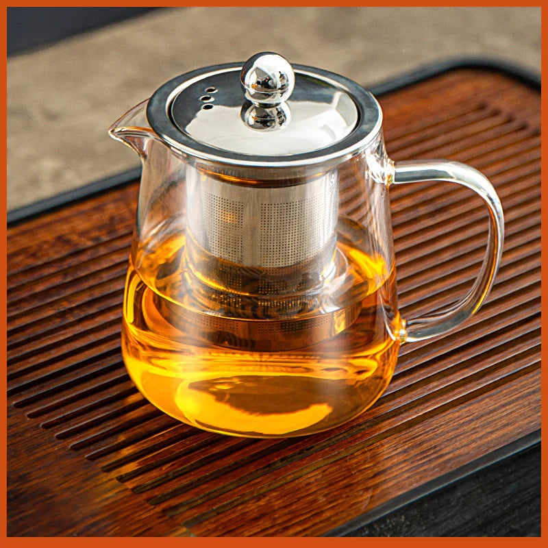 Afralia™ Glass Tea Jug Set with Filter, Teacup, and High-Temperature Resistant Kettle