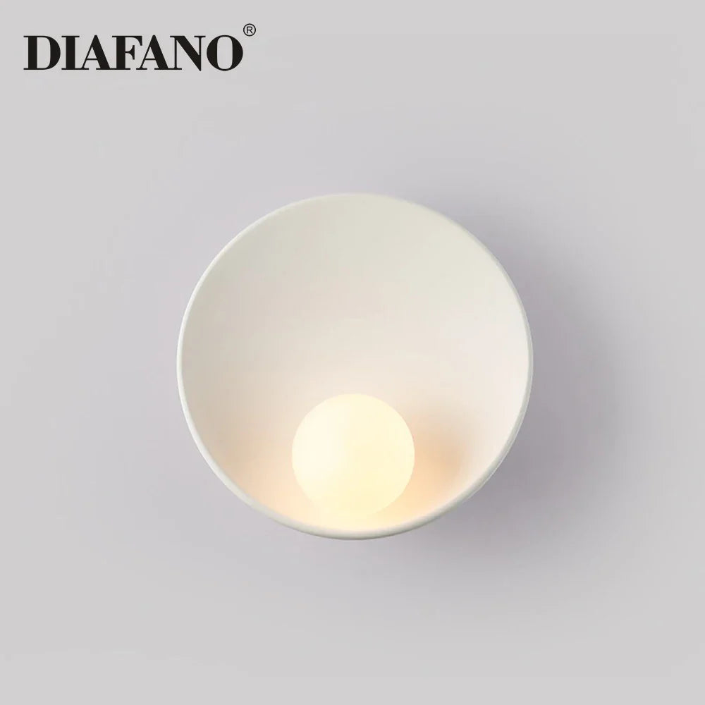 Afralia™ Gypsum Glass LED Wall Sconce Minimalist Lighting for Bedroom Aisle Surface Mounted