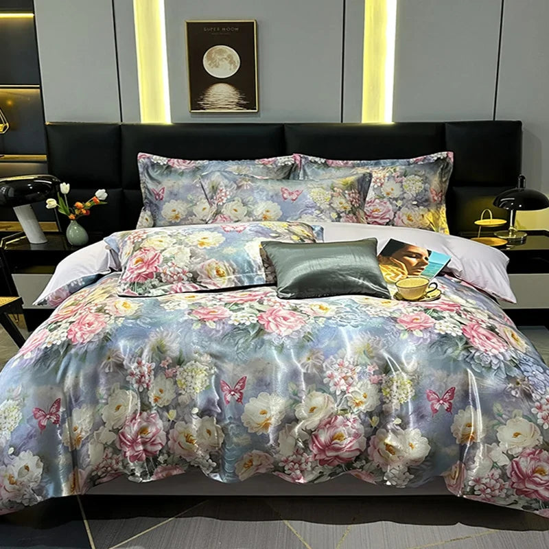 Afralia™ Silky Satin Cooling Bedding Sets for Double King Beds.