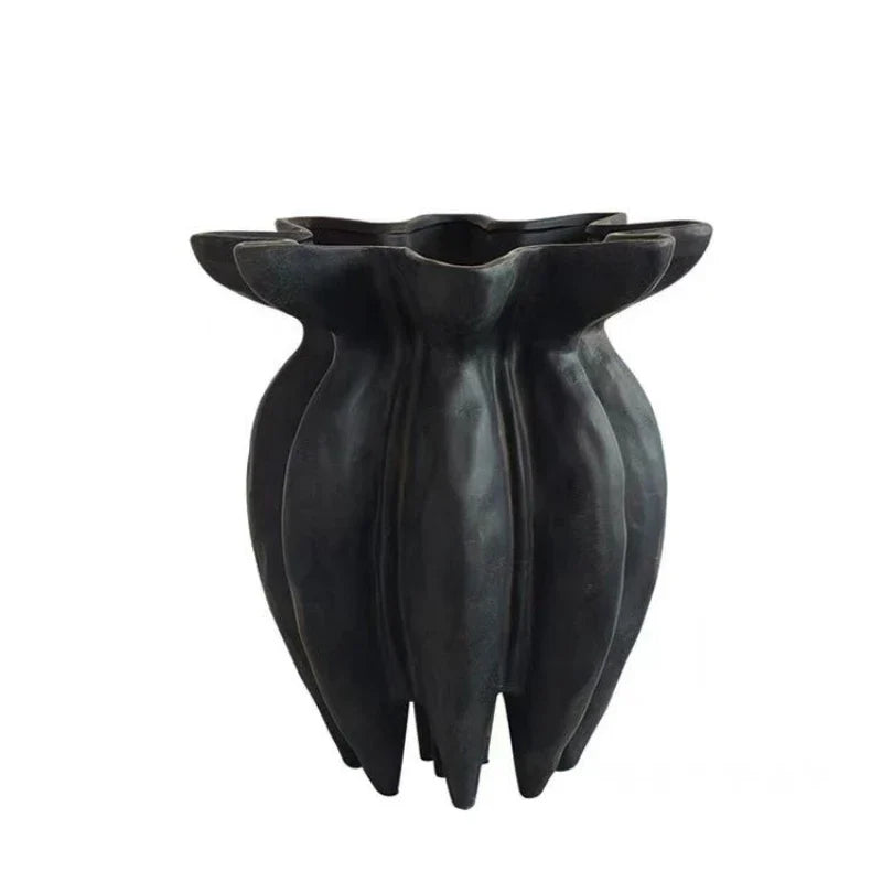 Afralia™ Black Jellyfish Petal Vase - Artistic Home Décor Handicraft
