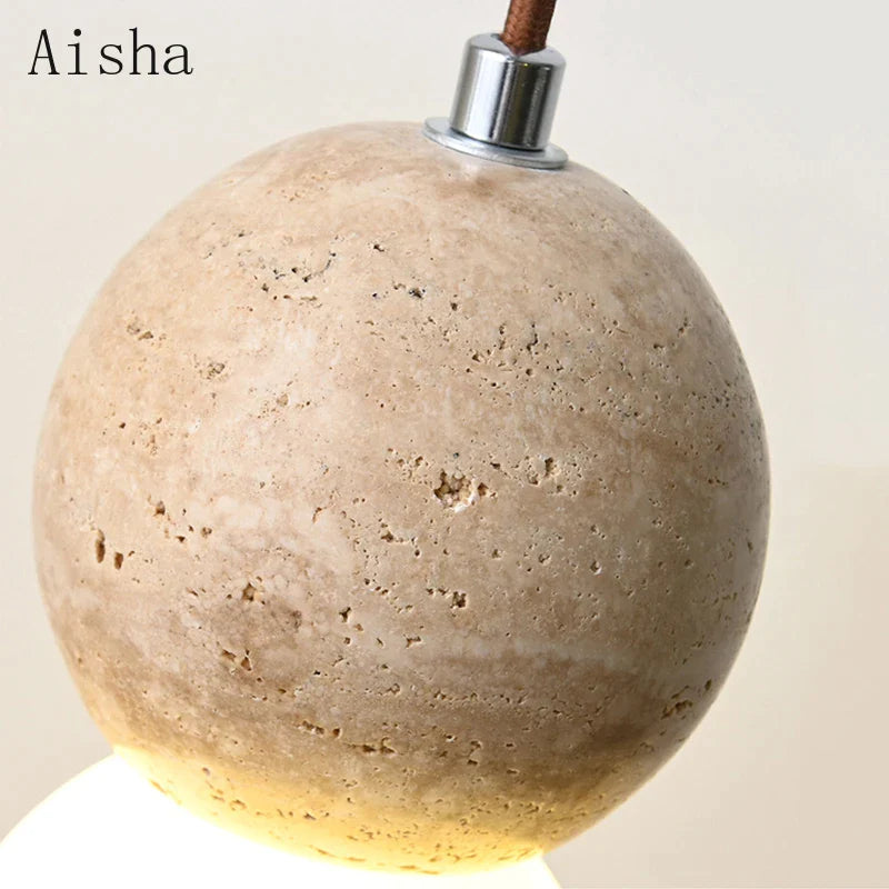 Afralia™ Yellow Cave Stone Pendant Lamp Gourd Hanging Light - Nordic Living Room Decor