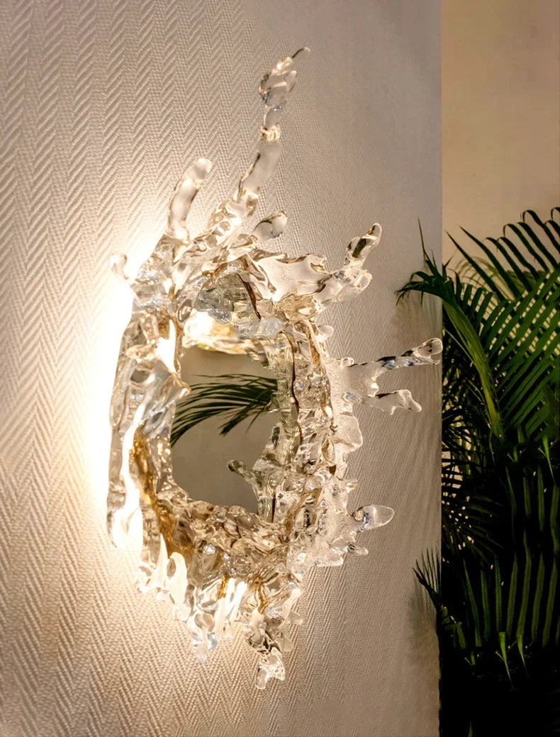 Afralia™ Modern LED Flower Mirror Wall Light for Bathroom Dressing Home Decor