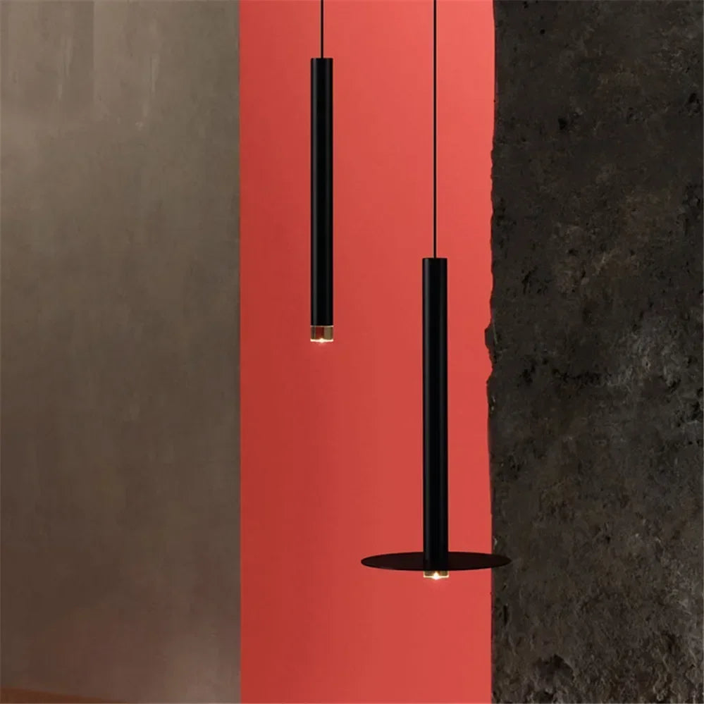 Afralia™ Gold Tube LED Pendant Lights for Kitchen Dining Office Home Decor