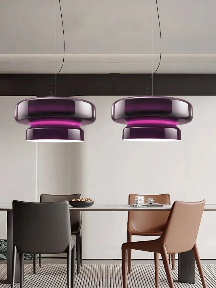 Afralia™ Red Glass Hanging Ceiling Lamp LED Pendant Light Fixture