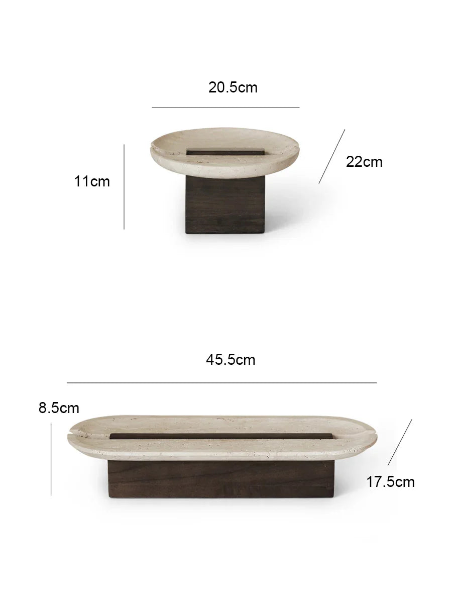 Afralia™ Travertine Marble Tray - Tabletop Decor & Countertop Organizer
