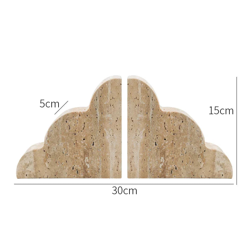 Afralia™ Travertine Wave Bookends: Stylish Decorative Holders for Heavy Books