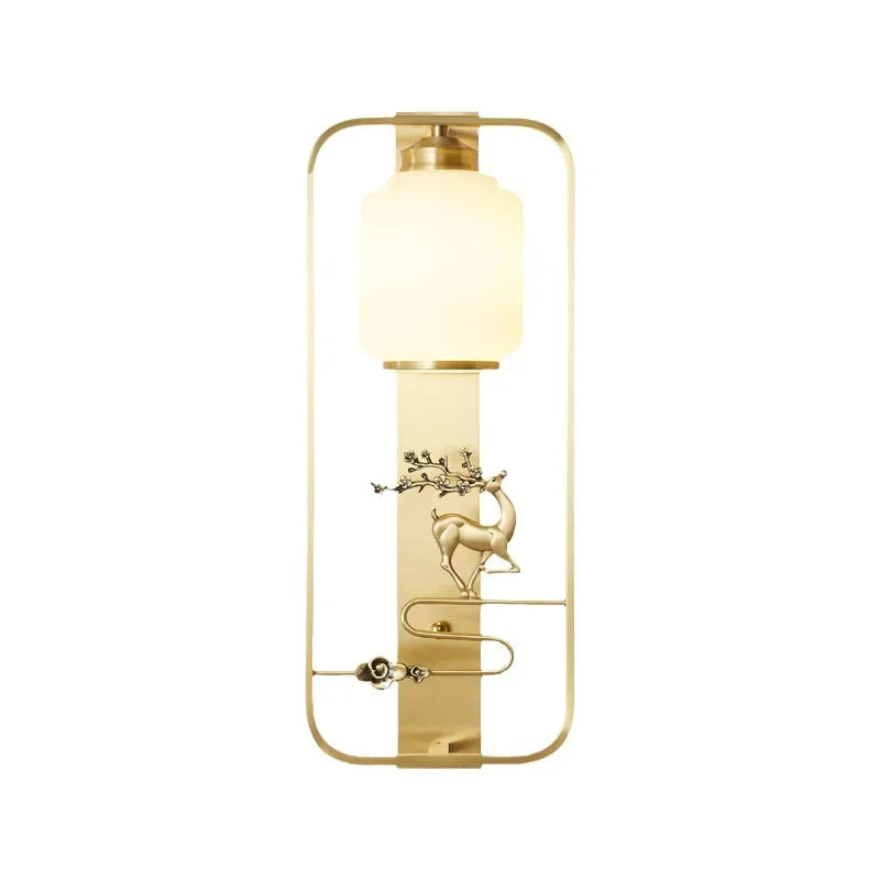 Afralia™ Elk Decor Wall Lights | Modern Copper Wall Lamps for Living Room