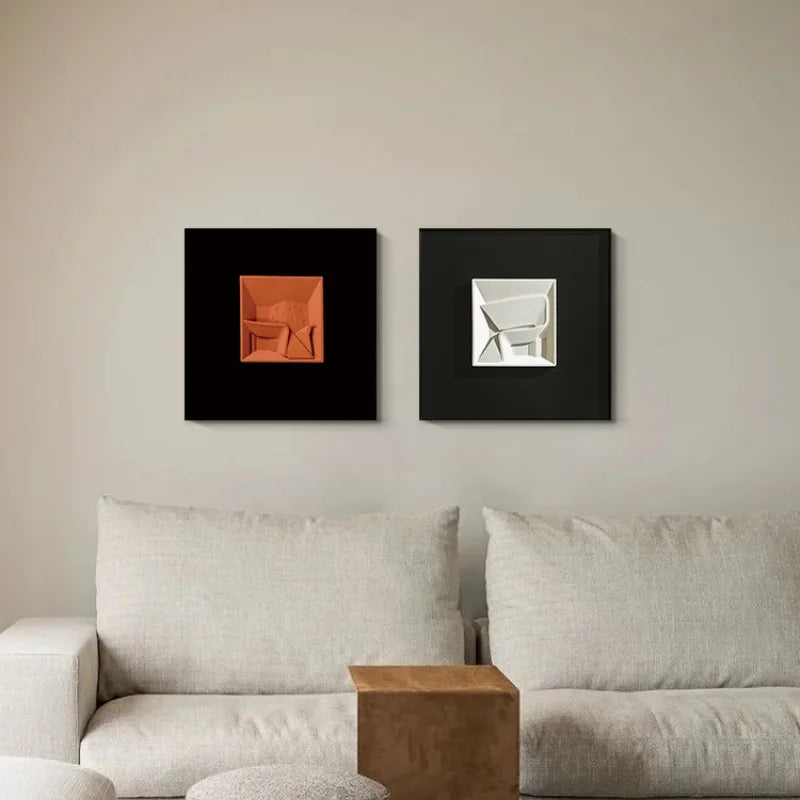 Afralia™ Abstract Geometric Wall Decoration Square Mural Room Accessories