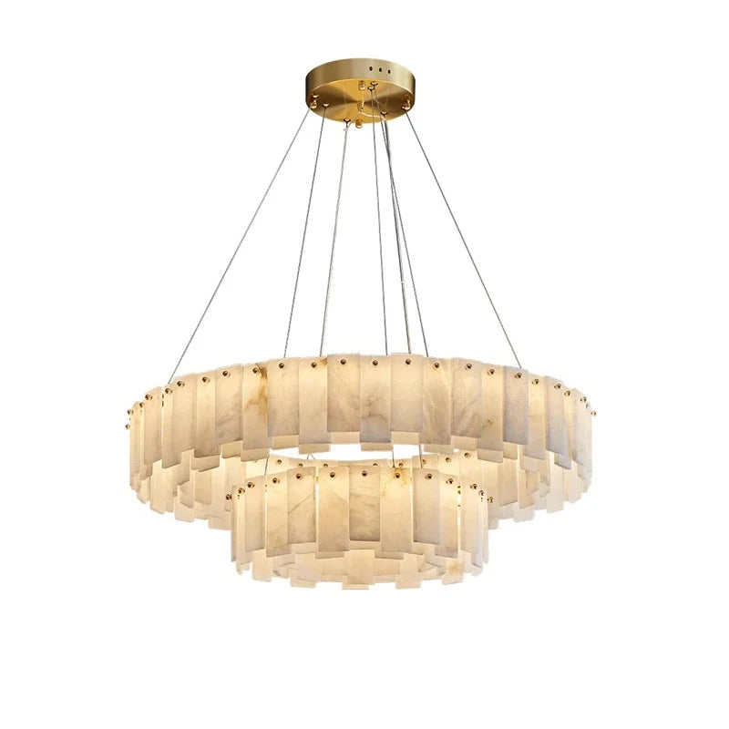 Afralia™ Modern Marble Design LED Ceiling Chandelier for Living Room