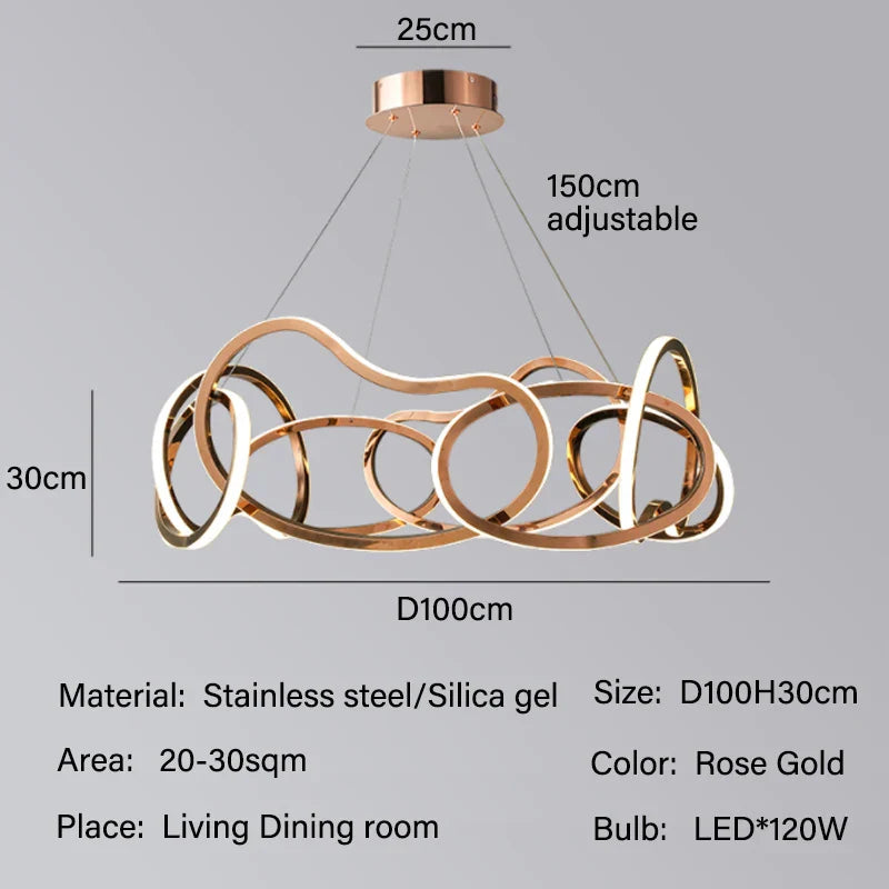 Afralia™ Modern LED Glossy Round Chandelier for Indoor Lighting & Home Decor