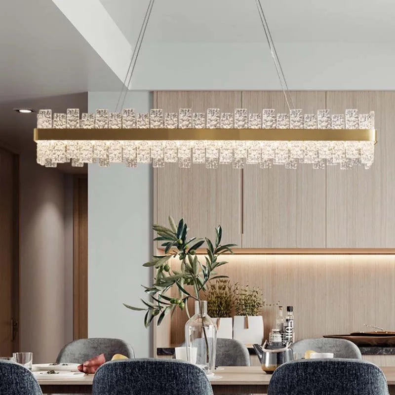 Afralia™ Modern Frosted Glass Stainless Steel Chandelier for Dining Room